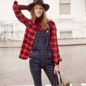 MADEWELL flannel shirt plaid checkered top black red grunge preppy Women’s XS